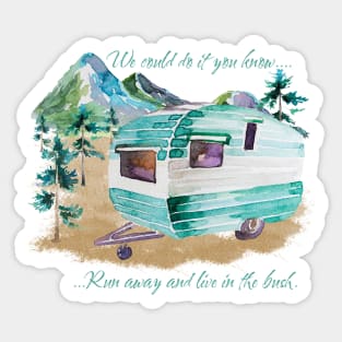 Watercolor Retro Vintage Camper Caravan Sticker